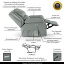 Ver imagem 3 de Poltrona do Papai Reclinável Sala de Cinema Barcelona Elétrica Touch Massagem Usb Pu Cinza G23 Encan