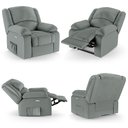 Ver mais imagens de Poltrona do Papai Reclinável Sala de Cinema Barcelona Elétrica Touch Massagem Usb Pu Cinza G23 Encan