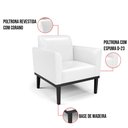 Ver imagem 6 de Kit 2 Poltronas Base de Madeira Fixa Preto Marisa Corano Branco D03 - D’Rossi