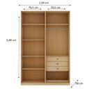 Ver imagem 2 de Guarda Roupa Roupeiro 159cm com 4 Portas e 3 Gavetas Ares 2066 Genialflex