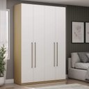Ver imagem 1 de Guarda Roupa Roupeiro 159cm com 4 Portas e 3 Gavetas Ares 2066 Genialflex