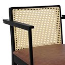 Ver imagem 7 de Banqueta Média com Telinha Pérola Madeira Maciça C- Braço Metal - Preta Assento Estofado Corano