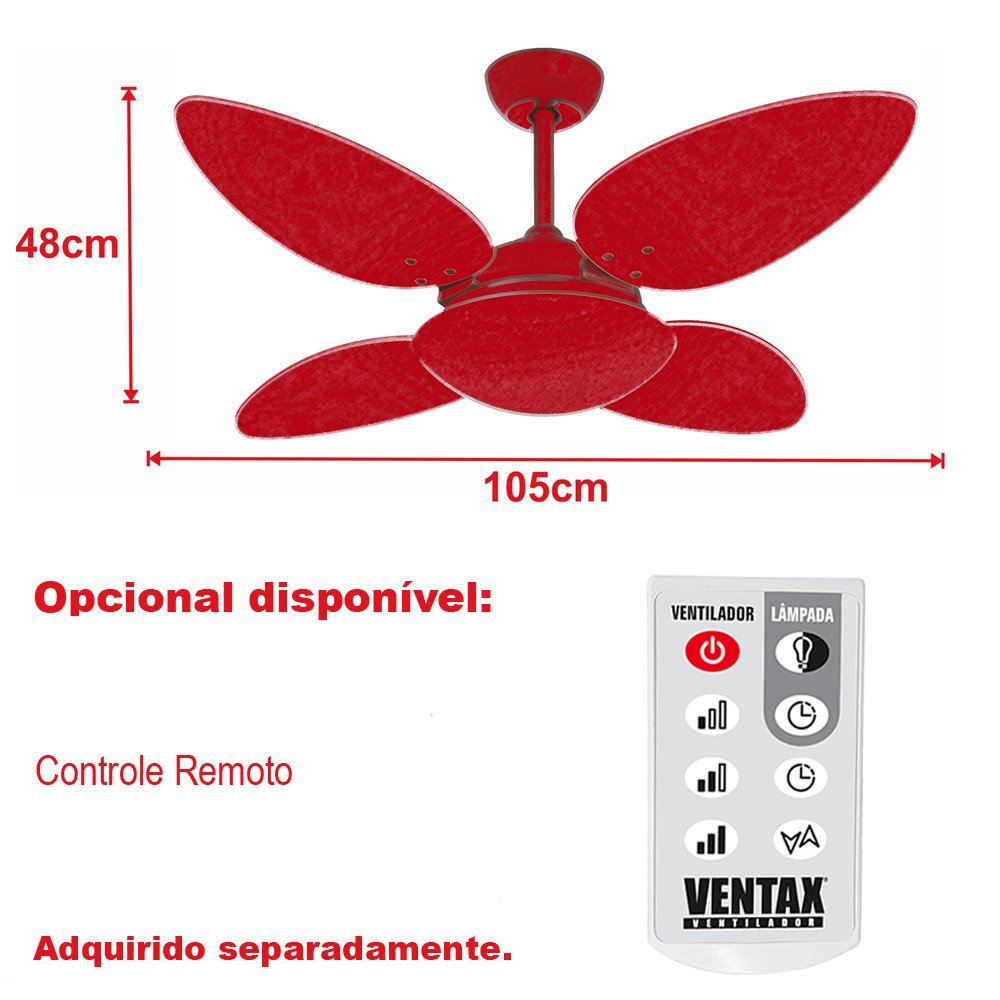 Ventilador Teto Cobre Pétalo 4 Pás Palha Turbo Ventax 110v - 2