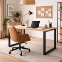 Ver mais imagens de Pé de Mesa Estilo Industrial Metalon 75x50 Kit 2pçs Preto Preto
