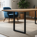 Ver imagem 7 de Pé de Mesa Estilo Industrial Metalon 75x50 Kit 2pçs Preto Preto