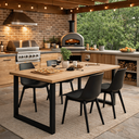 Ver imagem 5 de Pé de Mesa Estilo Industrial Metalon 75x50 Kit 2pçs Preto Preto