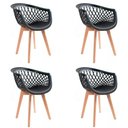 Ver imagem 1 de Kit 4 Cadeiras de Jantar Web Pé Wood Modelo Premium Madeira Maciça Original Preto