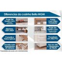 Ver imagem 2 de Cozinha Completa 4 Peças Bella sem Portas 2 Aéreos 2 Balcões 160cm Freijó Titanium