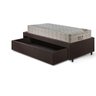 Base Box Cama Solteiro Sapateira Courino Linho Marrom e Colchão Airtech Ortobom 88x188 - 8