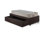 Ver mais imagens de Base Box Cama Solteiro Sapateira Courino Linho Marrom e Colchão Airtech Ortobom 88x188