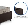 Base Box Cama Solteiro Sapateira Courino Linho Marrom e Colchão Airtech Ortobom 88x188 - 2