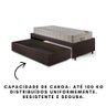 Base Box Cama Solteiro Sapateira Courino Linho Marrom e Colchão Airtech Ortobom 88x188 - 9