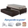 Base Box Cama Solteiro Sapateira Courino Linho Marrom e Colchão Airtech Ortobom 88x188 - 12