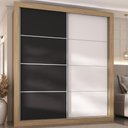 Ver imagem 1 de Guarda-roupas Casal 2 Portas de Correr 4 Gavetas Dallas Multimóveis Mp4271 Branco/preto Branco/