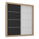 Ver imagem 7 de Guarda-roupas Casal 2 Portas de Correr 4 Gavetas Dallas Multimóveis Mp4271 Branco/preto Branco/
