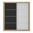 Ver imagem 2 de Guarda-roupas Casal 2 Portas de Correr 4 Gavetas Dallas Multimóveis Mp4271 Branco/preto Branco/