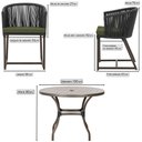 Ver imagem 2 de Mesa com 4 Cadeiras de Jantar Roma 100cm e Noronha em Aluminío Marrom Corda Nautica Estofado 13 Tram