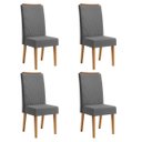 Ver imagem 1 de Kit com 4 Cadeiras de Jantar em MDF Encosto Bordado Giulia Cobre/Cinza