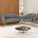 Ver imagem 2 de Sofá Namoradeira e Poltrona Base Industrial Dourado Stella D03 - D’Rossi A26 Grafite