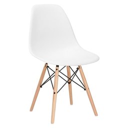 Cadeira Charles Eames Eiffel Dsw - Branco - Madeira Clara - 1