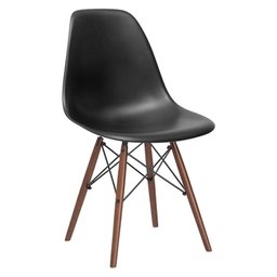 Cadeira Charles Eames Eiffel Dsw - Preto - Madeira Escura - 1