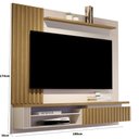 Ver imagem 3 de Painel Para TV Muller 1.8 Até 60 Polegadas Wood Ripado Off White/Cumaru – Giga Móveis