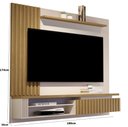 Ver imagem 3 de Painel Para TV Muller 1.8 Até 60 Polegadas Wood Ripado Off White/Cumaru – Giga Móveis