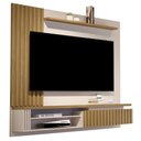 Ver imagem 2 de Painel Para TV Muller 1.8 Até 60 Polegadas Wood Ripado Off White/Cumaru – Giga Móveis