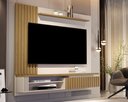 Ver imagem 1 de Painel Para TV Muller 1.8 Até 60 Polegadas Wood Ripado Off White/Cumaru – Giga Móveis