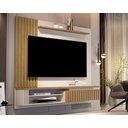 Ver imagem 1 de Painel Para TV Muller 1.8 Até 60 Polegadas Wood Ripado Off White/Cumaru – Giga Móveis