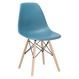 Cadeira Charles Eames Eiffel Dsw - Turquesa- Madeira Clara - 1