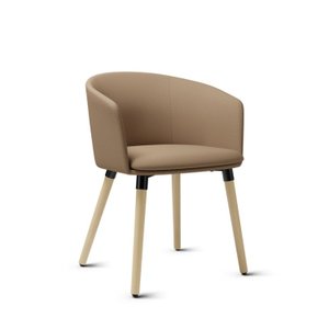 Poltrona PIX Estofada com Pés Palito Gupe Decor Cinza claro