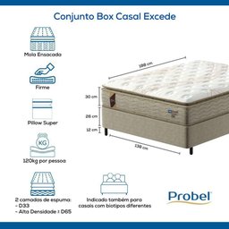 Conjunto Box Casal Mola Ensacada Probel Excede Premium (138x188x56cm) - 5