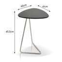 Ver imagem 2 de Mesa Apoio Lateral Organic para Sofá Pé Cromado 65cm:Laca Preto