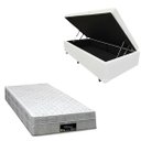 Ver imagem 1 de Cama Box Baú Blindada com Colchão Riviera Molas Ensacadas 25cm:corino Branco/solteiro