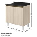 Ver imagem 3 de Balcão com Tampo 2 Portas MDF 70 cm Kali 1222122 Bianco Toq Nicioli