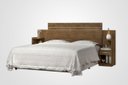 Ver imagem 2 de Cabeceira Para Cama Box Regulável MOA Com 2 Mesas de Cabeceira Com Gavetas Acopladas Cor Jequitiba J