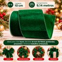Ver imagem 6 de Rolo Fita Aramada Decoração Natalina Verde 10cm x 9,14m