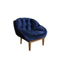 Ver imagem 3 de Poltrona Decorativa Marcela Veludo Azul Marinho