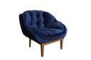 Ver imagem 3 de Poltrona Decorativa Marcela Veludo Azul Marinho