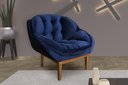 Ver imagem 1 de Poltrona Decorativa Marcela Veludo Azul Marinho