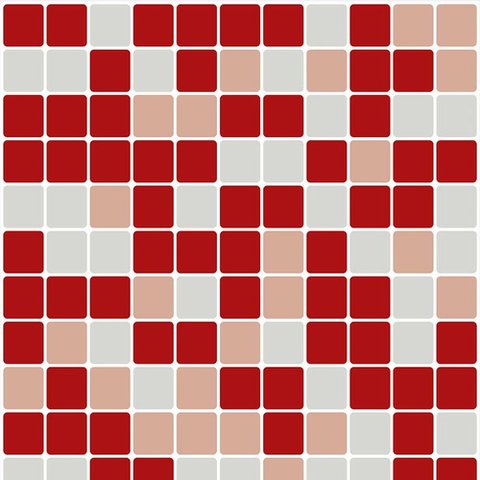 Papel de Parede Pastilha Vermelho, Rosa e Cinza - 2,50x0,50m