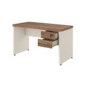 Ver imagem 1 de Mesa de Escritório Executiva Reta com Gavetas 1,20m x 0,60m (Tampo 40mm) Nogal Sevilha / Champanhe