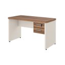 Ver imagem 7 de Mesa de Escritório Executiva Reta com Gavetas 1,20m x 0,60m (Tampo 40mm) Nogal Sevilha / Champanhe