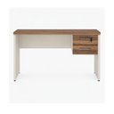 Ver mais imagens de Mesa de Escritório Executiva Reta com Gavetas 1,20m x 0,60m (Tampo 40mm) Nogal Sevilha / Champanhe