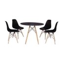 Ver imagem 1 de Kit Mesa Jantar Eiffel 90cm Preta + 4 Cadeiras Charles Eames NEW