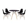Kit Mesa Jantar Eiffel 90cm Preta + 4 Cadeiras Charles Eames NEW - 1