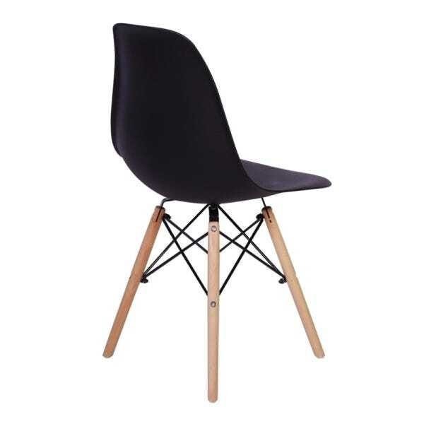 Kit Mesa Jantar Eiffel 90cm Preta + 4 Cadeiras Charles Eames NEW - 4