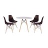 Kit Mesa Jantar Eiffel 90cm Branca + 4 Cadeiras Charles Eames - 1