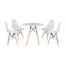 Kit Mesa Jantar Eiffel 80cm Branca + 4 Cadeiras Charles Eames - Branca - 1